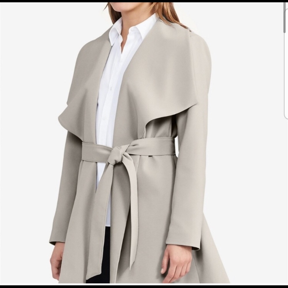 Lauren Ralph Lauren Belted Wrap Coat in gray